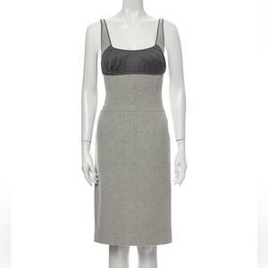 Narciso Rodriguez Designer Women’s Grey Two Toned Sexy Column Tank Dress Midi 6